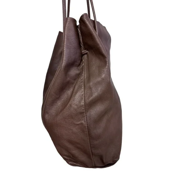 Prada Brown Lamb Leather Tote Large - Picture 2 of 14